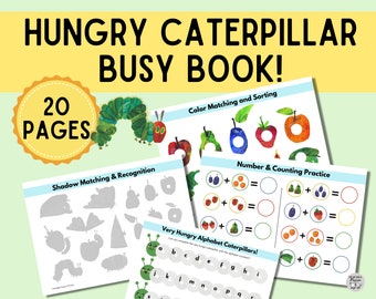 Busy Book Bundle, The Very Hungry Caterpillar Busy Book, Toddler Busy Book, Quiet Book, Homeschool Learning Binder, Digital Download