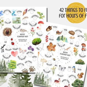 Printable Scavenger Hunt, Nature Scavenger Hunt, Outdoor Scavenger Hunt, Nature Walk Activity, Woodland Theme Birthday Party Game, Scouts