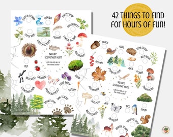 Printable Scavenger Hunt, Nature Scavenger Hunt, Outdoor Scavenger Hunt, Nature Walk Activity, Woodland Theme Birthday Party Game, Scouts