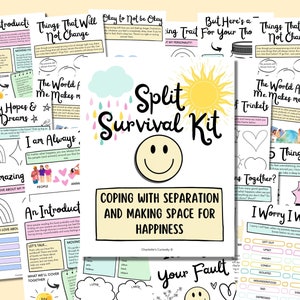 Divorce Worksheets for Kids, Separation Journal, Divorce Workbook, Coping Skills, Therapy Worksheets, Counselling Resources, Therapy Office