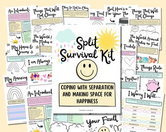 Divorce Worksheets for Kids, Separation Journal, Divorce Workbook, Coping Skills, Therapy Worksheets, Counselling Resources, Therapy Office