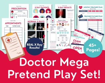 Pretend Play Doctor Printables, Doctor Dramatic Play Set, Doctor Clinic, Hospital Pretend Play, Homeschool Activity, Childcare Activities