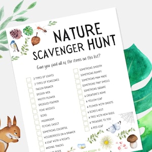 Nature Scavenger Hunt, Outdoor Scavenger Hunt Printable, Nature Treasure Hunt, Kids Scavenger Hunt, Educational Kids Activities