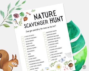 Nature Scavenger Hunt, Outdoor Scavenger Hunt Printable, Nature Treasure Hunt, Kids Scavenger Hunt, Educational Kids Activities