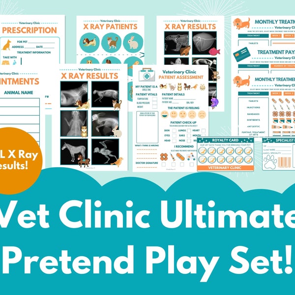 Ultimate Veterinarian Pretend Play Printable, Pretend Play Set, Homeschool Activity, Pretend Vet Play, Pretend Play Vet Clinic Dramatic Play