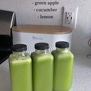 3 Bottles – Green Apple Cucumber Lemon Juice Blend | Cold-Pressed | 12oz Each | 100% Organic | Hydration | Fresh Detox Drink
