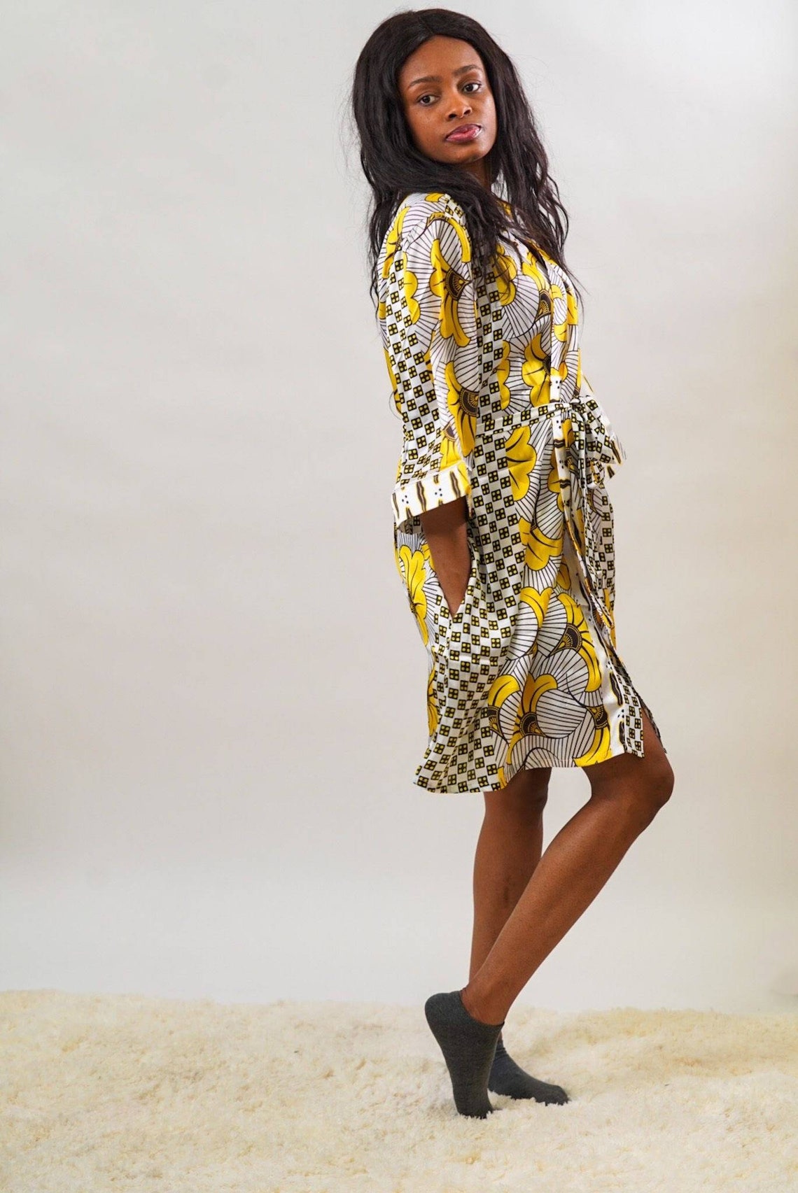 African Print Robe African Print Satin Robe Set ankara Robe Etsy