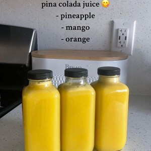 3 Bottles – Pineapple Mango Orange Juice Blend | Cold-Pressed | 12oz Each | 100% Organic | Fresh Detox Drink | Vitamin Boost | No Sugar
