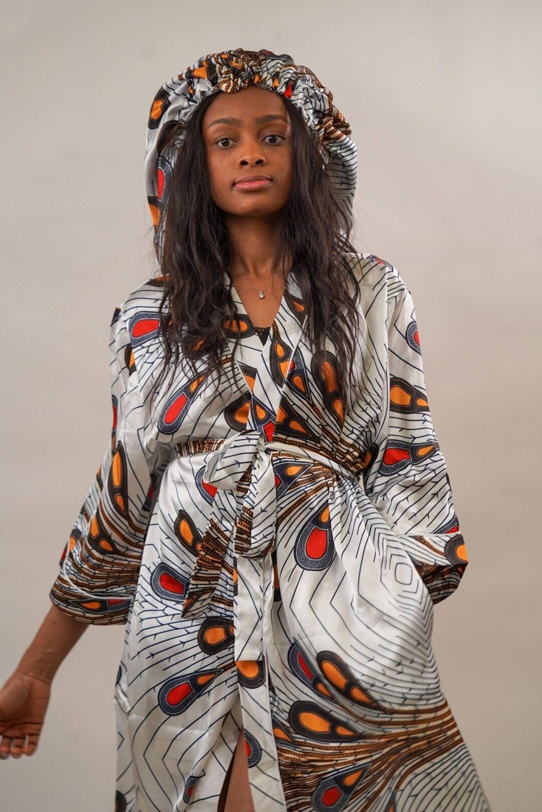 African Print Robe African Print Satin Robe Set ankara Robe Etsy