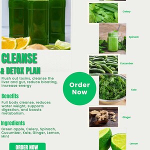 Cleanse & Detox Juice Plan | 7-Day Cold-Pressed Green Juice Pack | 12oz Bottles | 100% Organic | Fresh, Healthy, Natural Cleanse
