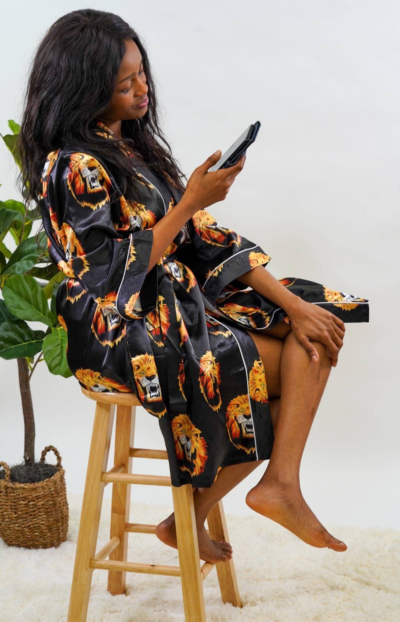 Robe and print satin robe set Ankara Etsy