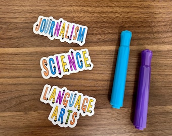 Waterproof School Subject Labels; School Subject Labels; Set of School Subject Labels; Homeschooling Sticker Labels; Folder/Binder Labels