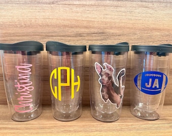 Créez votre propre gobelet ; gobelet style Tervis ; Gobelet d'entreprise personnalisé ; Tasse à café en plastique ; Gobelet photo personnalisé avec couvercle