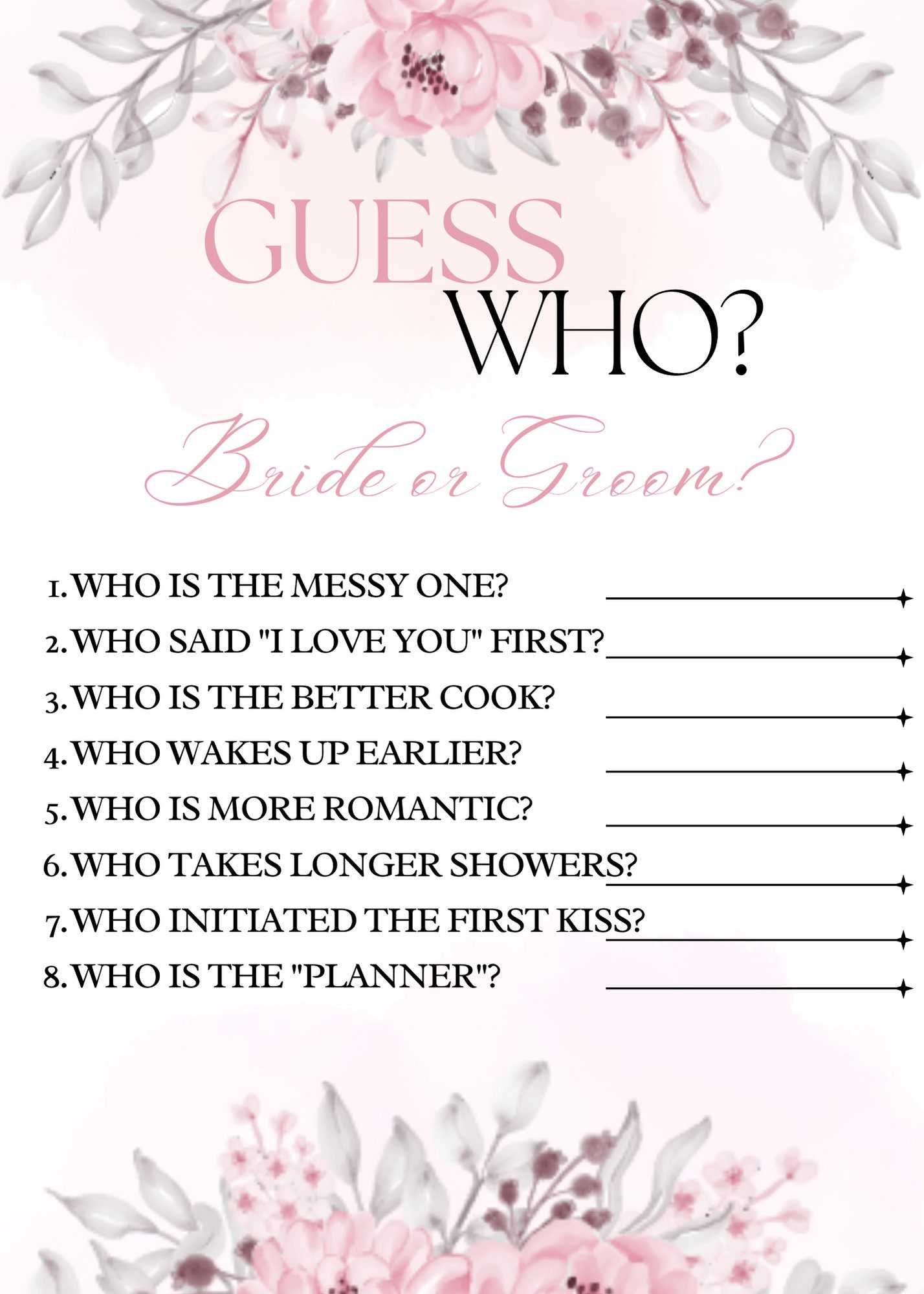 Canva Bridal Shower Game; Bridal Shower Game Bundle Template; Porn Or
