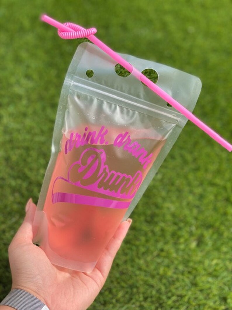 Adult Drink Pouches / Party Drink Pouch / Personalized Drink Pouch