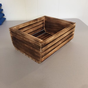 Rustic crate wooden box torched