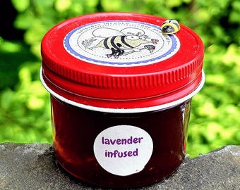 Raw Wildflower Honey Infused with Lavender – 6 oz Jar