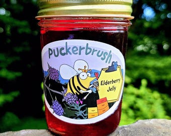 Handmade Elderberry Jelly - 8 oz Jar, Wildgrown & Hand Gathered