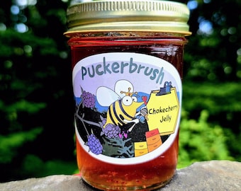 Chokecherry Jelly -Handcrafted jelly, Wildgrown. New Hampshire, 8 oz Jar