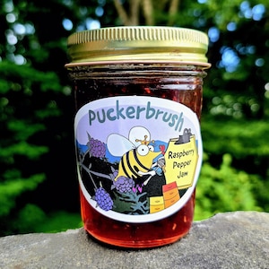 Raspberry Pepper jam - 8 ounce jam - jam - jelly - gift - homemade jelly - hand gathered - hand grown - raspberry pepper - pepper jelly