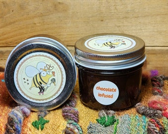 Cinnamon Infused Honey-Raw - 6 ounces-pure raw cinnamon honey - pure - honey -small batch-handmade- natural - bees -organic-gift-puckerbrush