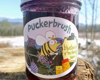 Blueberry Rhubarb jam - 8 ounce jar - Blueberry rhubarb - homemade jam - jam - jelly - gift - homemade jelly - hand gathered - hand grown