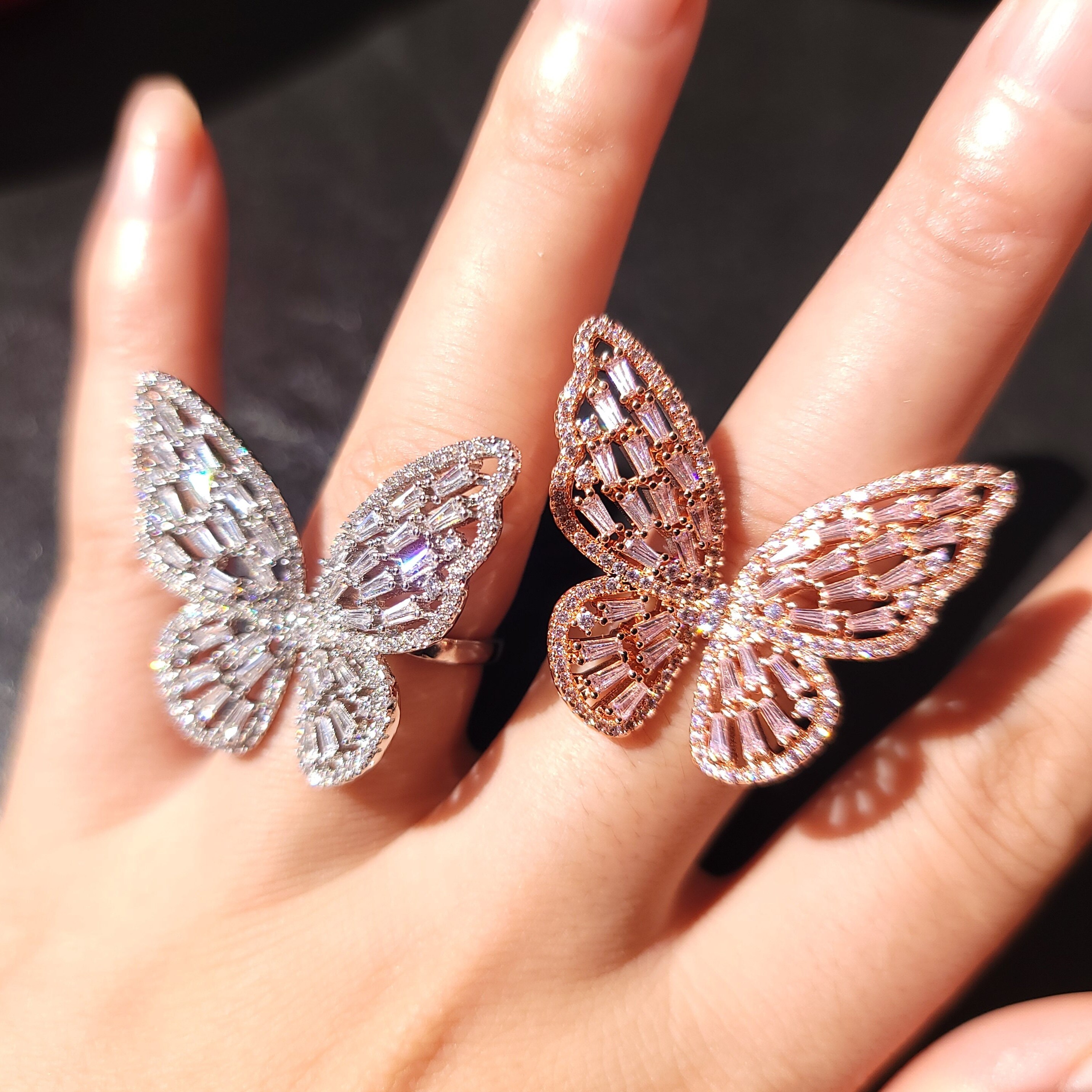 2023 New Butterfly Diamond Rings Personality Gift's Women's