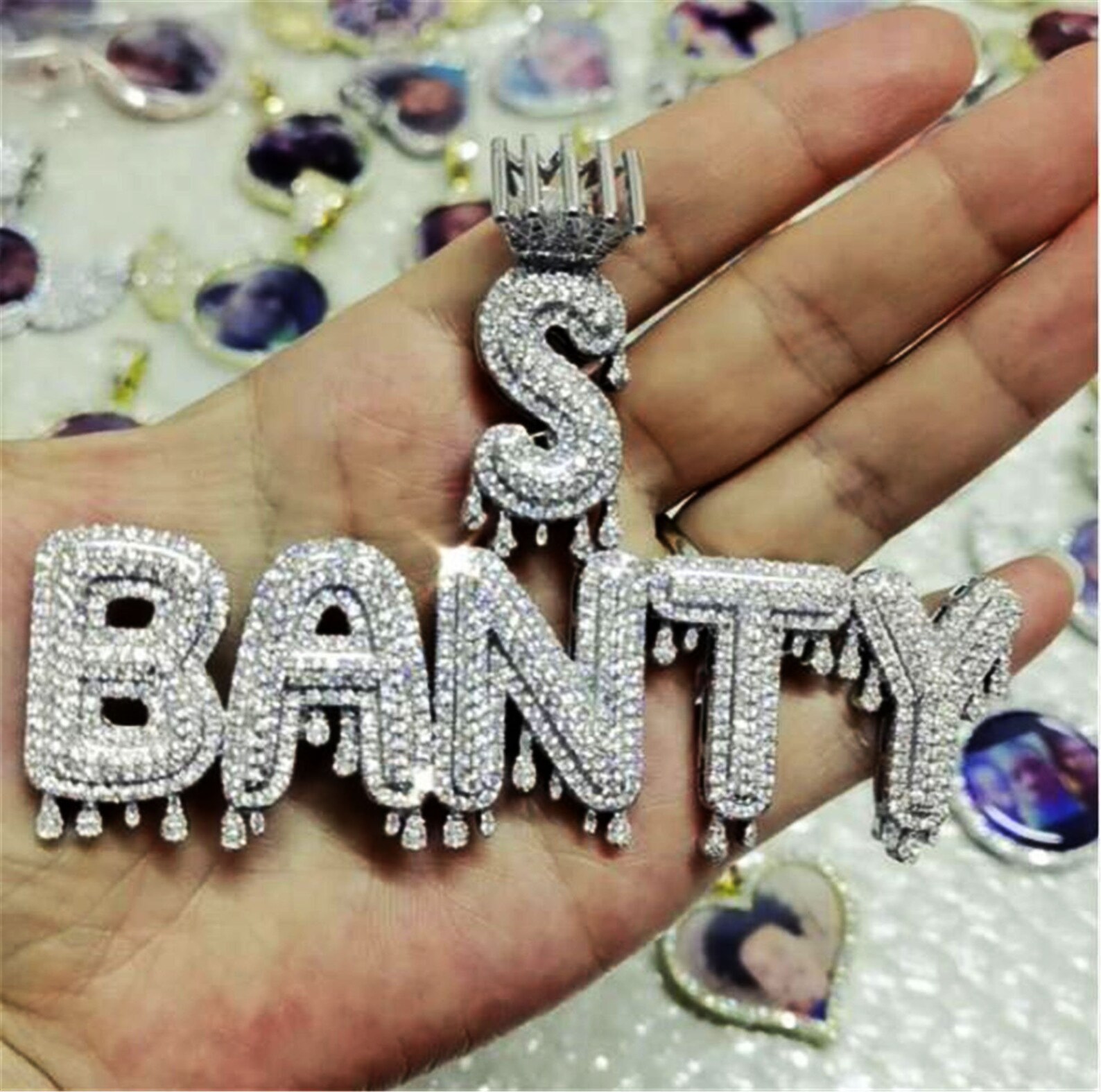 Custom Pendants Necklace with Icy drip Etsy