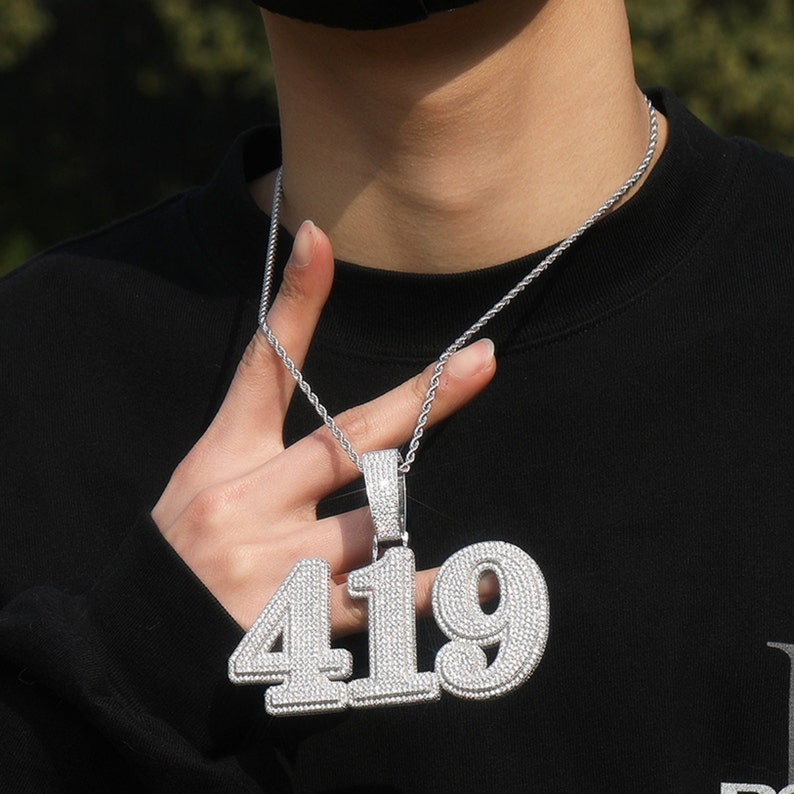 VVS Clarity CZ Iced Custom Jumbo Letter Pendant Necklace for Etsy UK