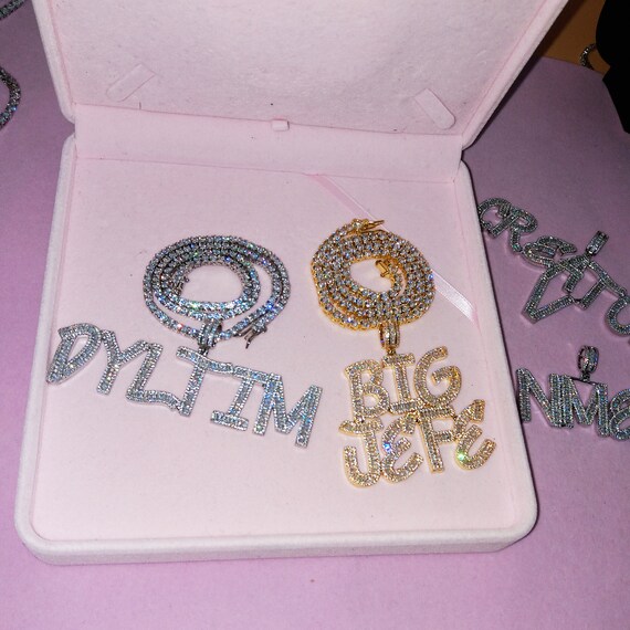 Iced Out CUSTOM Name Pendant Necklace 