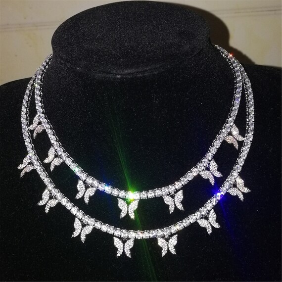 Iced Out Butterfly Choker Tennis 