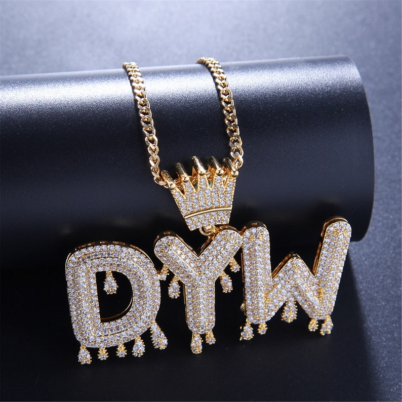 Custom Pendants Necklace with Icy drip Etsy