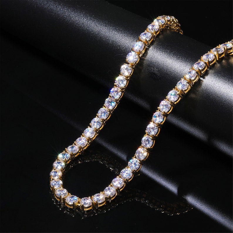 Custom Size Tennis Necklace Chainblingbling Accessory for Etsy