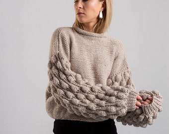 crochet alpaca sweater, cozy pastel sweater, cable knit rustic sweater, alpaca sweatshirt, alpaca pullover chunky knit sweater