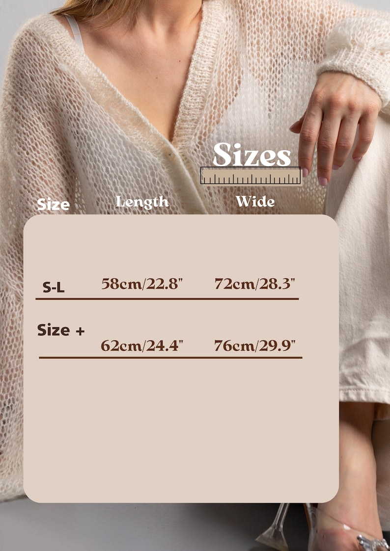 white off mohair bridal knit cardigan women, lace lightweight crochet wedding cardigan, handmade loose knit cardigan, knitwear image 7