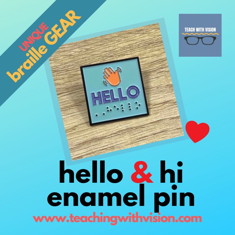Hello & Hi Enamel Braille Pin Etsy