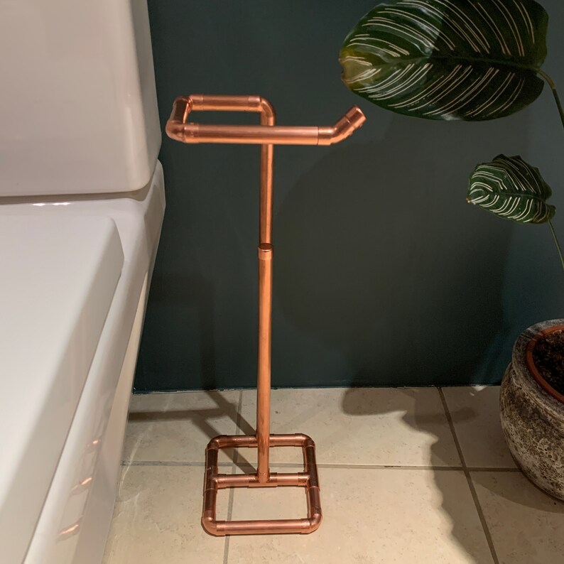 Copper Freestanding Toilet Roll Holder and Storage Copper Etsy UK