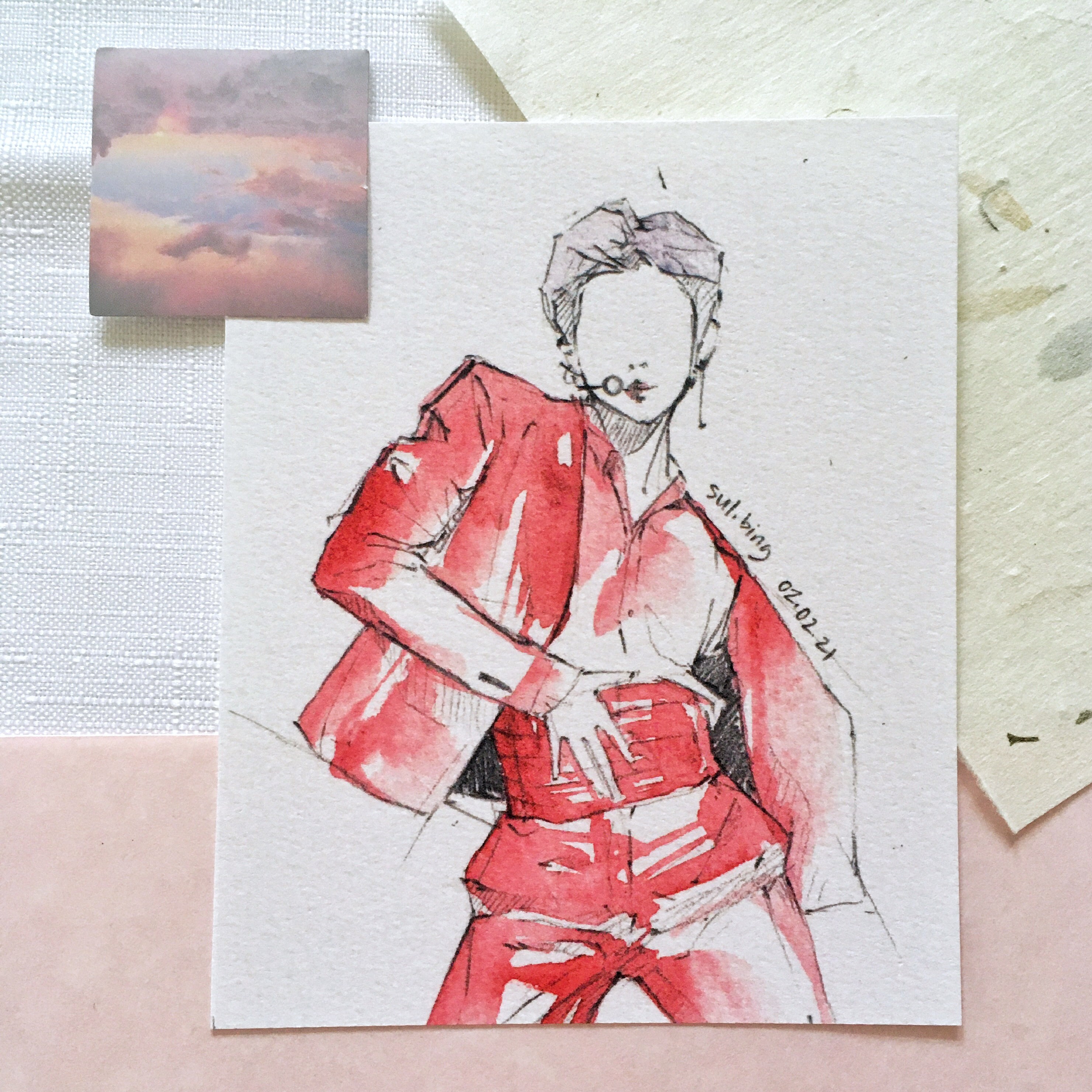 BTS Jimin Filter Watercolor Sketch Print Etsy