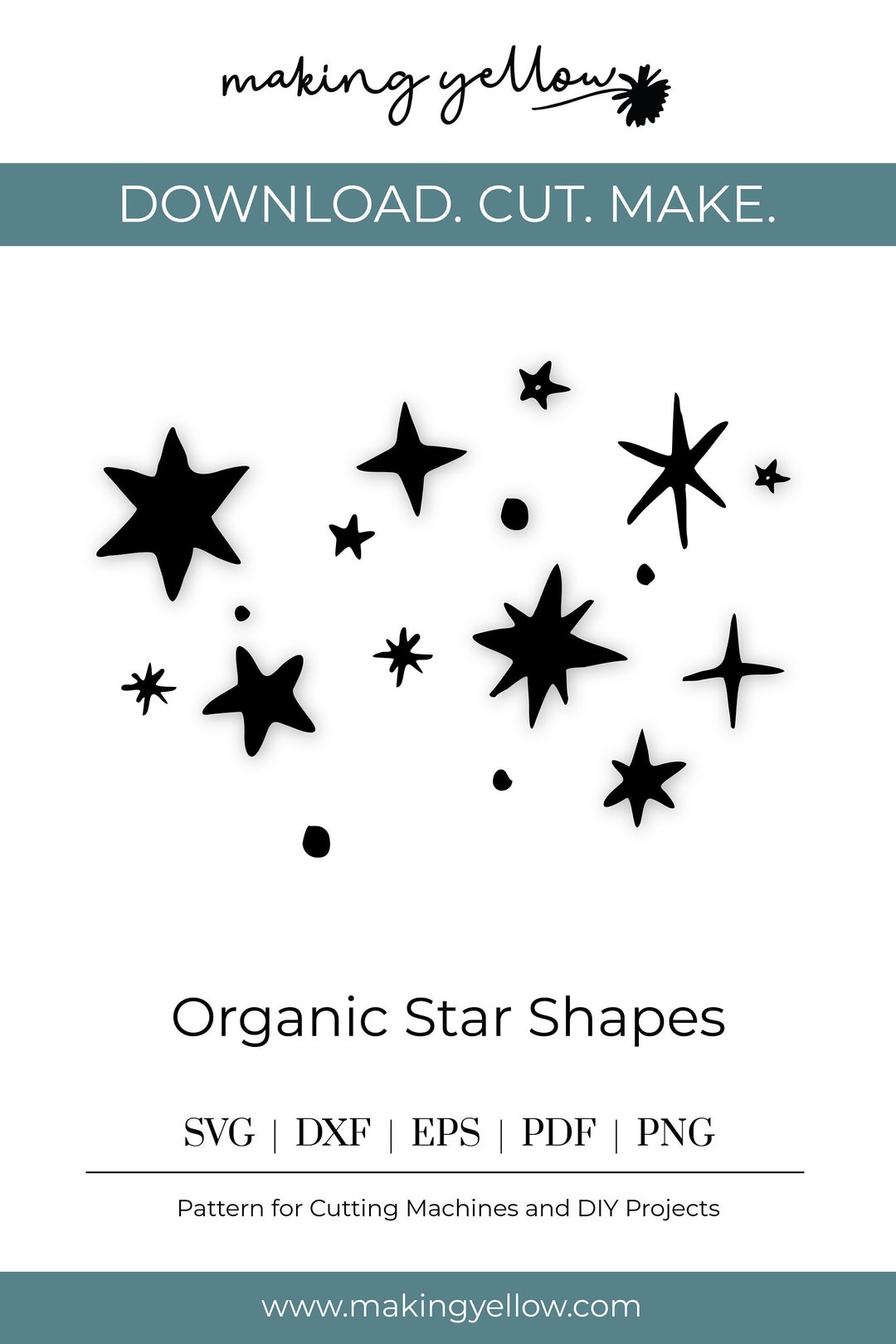Organic Star Shapes SVG, Organic Star Shapes Cut File, Star Clip Art ...