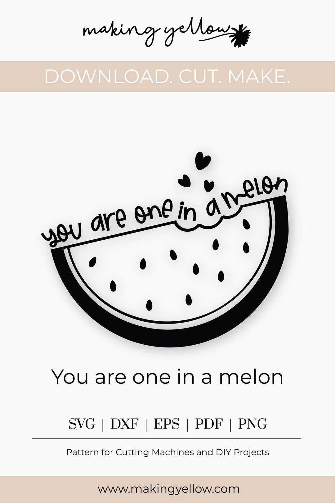 You Are One in a Melon SVG, You Are One in a Melon Cut File, Layered ...