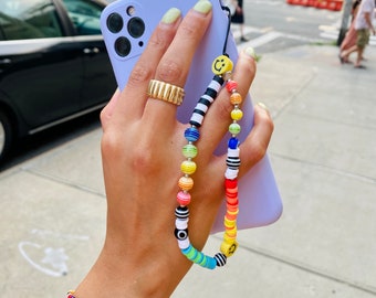 BACK IN STOCK! Smiley Beaded Phone Chain