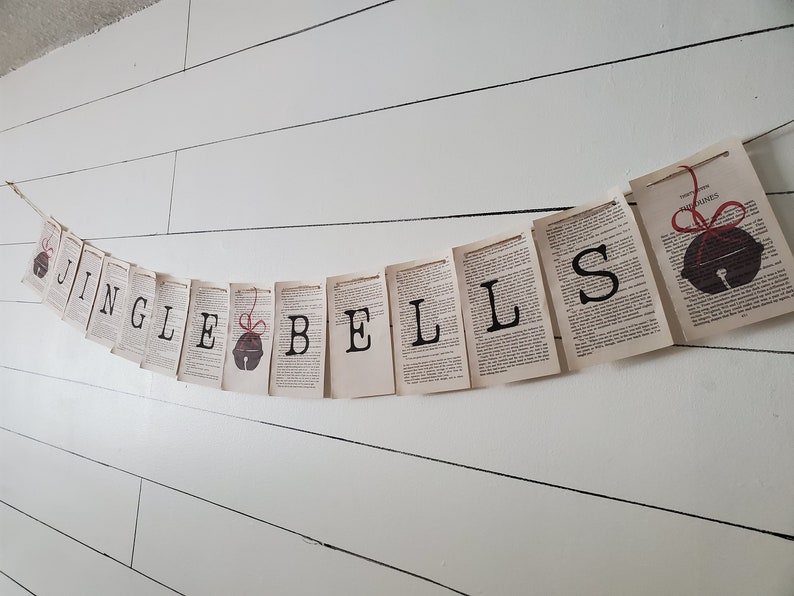 Christmas Garland Jingle Bells Banner Pennants Christmas Banner Christmas decor Wall Hanging Holiday Bunting Banner