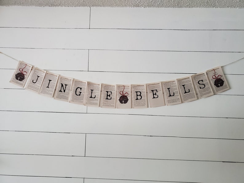 Christmas Garland Jingle Bells Banner Pennants Christmas Banner Christmas decor Wall Hanging Holiday Bunting Banner
