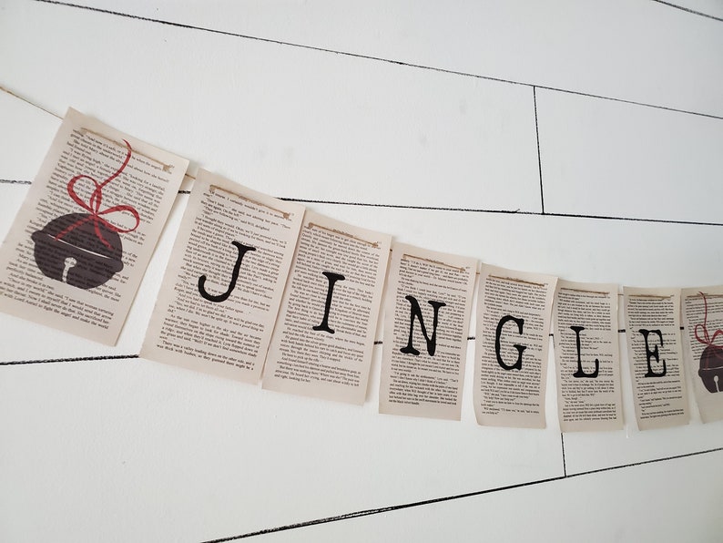 Christmas Garland Jingle Bells Banner Pennants Christmas Banner Christmas decor Wall Hanging Holiday Bunting Banner