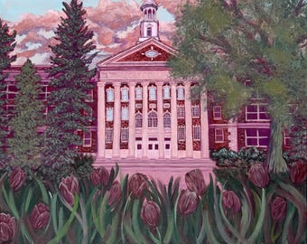 Colorado State Universität Zentrum oder die Kunst Original impressionistische Gemälde Drucke CSU UCA Fort Collins