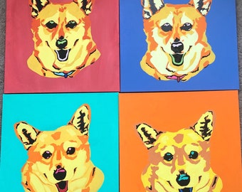 Peintures pop art animaux de compagnie