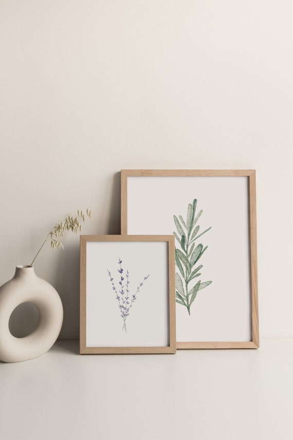 Rosemary and Lavender Art Prints | Botanical Set of 2 (Digital Download)