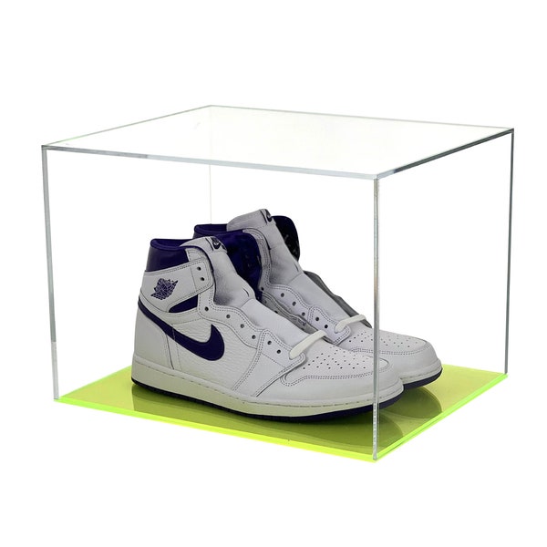 Neon Color + Clear Acrylic UV Resistant Sneaker Shoe Display Case