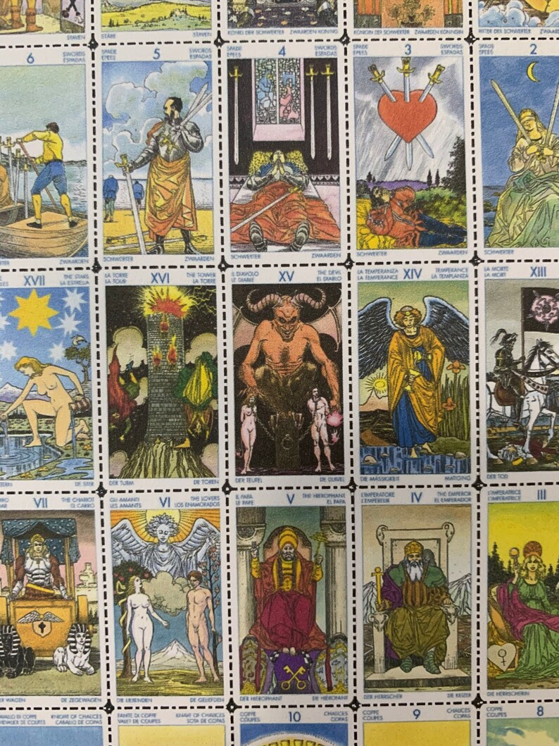 Mini Tarot Deck Printable Stickers : All 78 Tiny Tarot Cards - Etsy ...