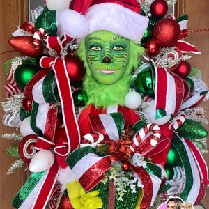Grinch Christmas Wreath: Whimsical Holiday Door Decor